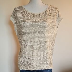 White House Black Market Cream Knit Top